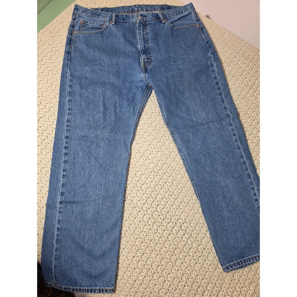 Levi's 505 Regular Fit Jeans Mens 42x30 Blue Excellent Straight Leg Denim